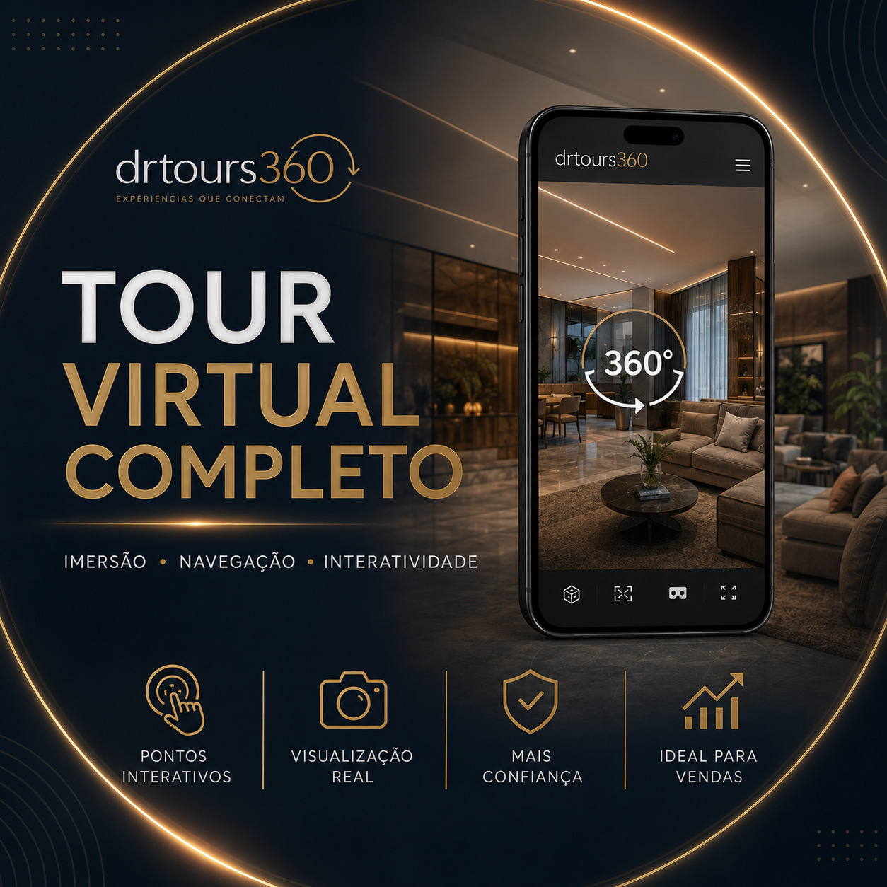 Exemplo de tour virtual completo e interativo